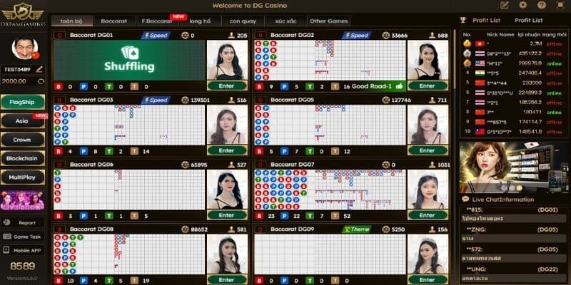 DG Casino Locla88 - Sảnh game bài “hút” người chơi 6 DG Casino xây dựng các phòng live riêng biệt